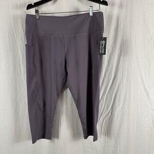 Ray Pose Womens Size XXL Solid Purple Athletic Capri Skimmer Leggings